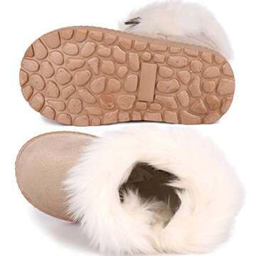 Femizee Warm Winter Snow Boots for Toddlers in Beige