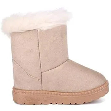 Femizee Warm Winter Snow Boots for Toddlers in Beige