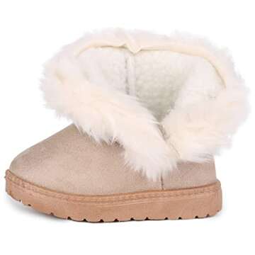 Femizee Warm Winter Snow Boots for Toddlers in Beige
