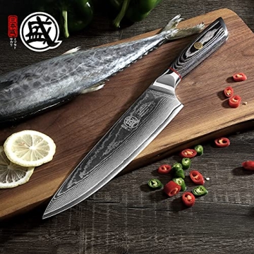 MITSUMOTO SAKARI Gyuto Chef Knife - Premium Damascus Steel