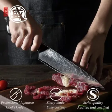 MITSUMOTO SAKARI Gyuto Chef Knife - Premium Damascus Steel