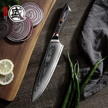 MITSUMOTO SAKARI Gyuto Chef Knife - Premium Damascus Steel