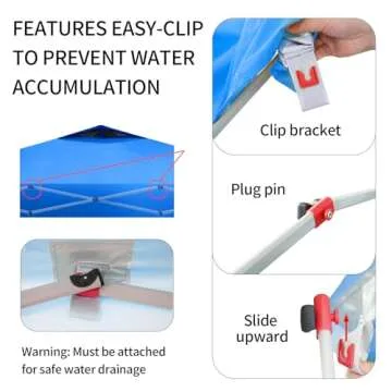 CROWN SHADES 10X10 Comercial Instant Canopy Pop Up Tent with Center Lock (10x10 with 4 Sidewalls, White)