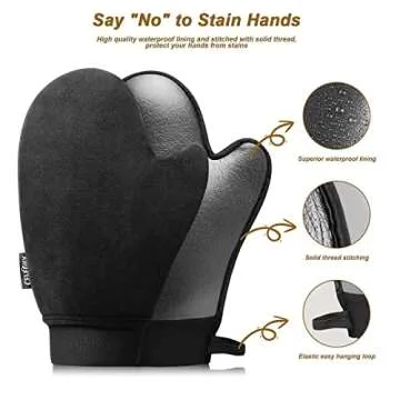 Self Tanning Mitt Applicator- Tanning Mitts Self Tanner Mitt Applicator Self Tanning Glove for Self Tan Mitt Self Tanner Mit, No Slide Off Self Tanner Glove Spray Tan Mitt Soft Self Tan Mit
