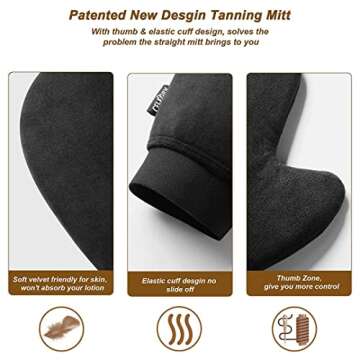 Self Tanning Mitt Applicator- Tanning Mitts Self Tanner Mitt Applicator Self Tanning Glove for Self Tan Mitt Self Tanner Mit, No Slide Off Self Tanner Glove Spray Tan Mitt Soft Self Tan Mit