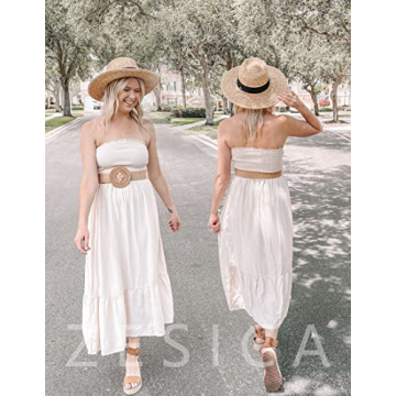 ZESICA Women's Strapless Maxi Dress for Summer Fun