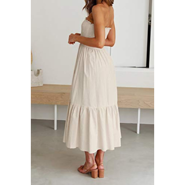 ZESICA Women's Strapless Maxi Dress for Summer Fun