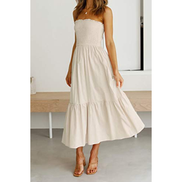 ZESICA Women's Strapless Maxi Dress for Summer Fun