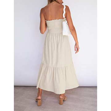 ZESICA Women's Strapless Maxi Dress for Summer Fun
