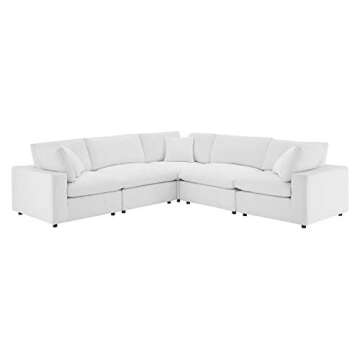 Modway Commix Down-Filled Overstuffed Performance Velvet 5-Piece Sectional Sofa