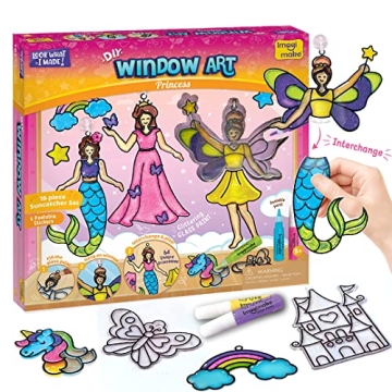 Imagimake Window Art Princess | Suncatcher Kit | Arts and Crafts for Kids Ages 8-12 | Girls Toys Age...