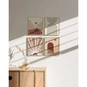 HAUS AND HUES 8"x10" Beige Oak Wood Picture Frame Set of 4-8x10 Wood Picture Frame, 8x10 Frames 4 Pack, 8x10 Poster Frame, 8x10 Frame Wood, 8 by 10 Picture Frames, Set of 4 Frames 8x10 Frame Only