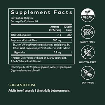 Gaia Herbs St. John's Wort Vegan Capsules for Stress Support