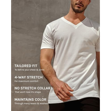 Men's Premium V-Neck T-Shirts 3-Pack Soft Breathable Fitted