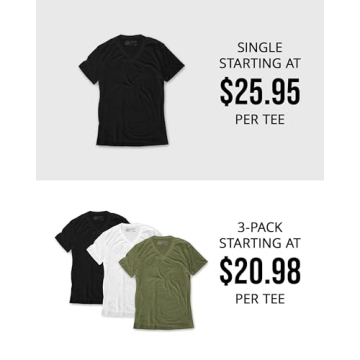 Men's Premium V-Neck T-Shirts 3-Pack Soft Breathable Fitted