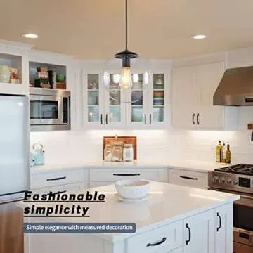 KoKo&Yukina Globe Pendant Lighting for Kitchen Island Mid Century Modern Hanging Light Fixture with Clear Globe Glass Black Industrial Hanging Ceiling Lights for Sink Bathroom Entryway