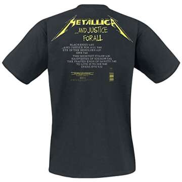 Metallica mens Justice All Tracks T-Shirt, Black, Large