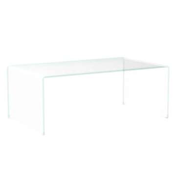 Meihua Glass Coffee Table for Living Room, Clear Coffee Table with 0.47 inch Tempered Glass, Small Modern Coffee Table.