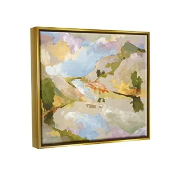Stupell Industries Abstract Mountain Reflection Painting Floating Framed Wall Art, Design by Trevor Copenhaver