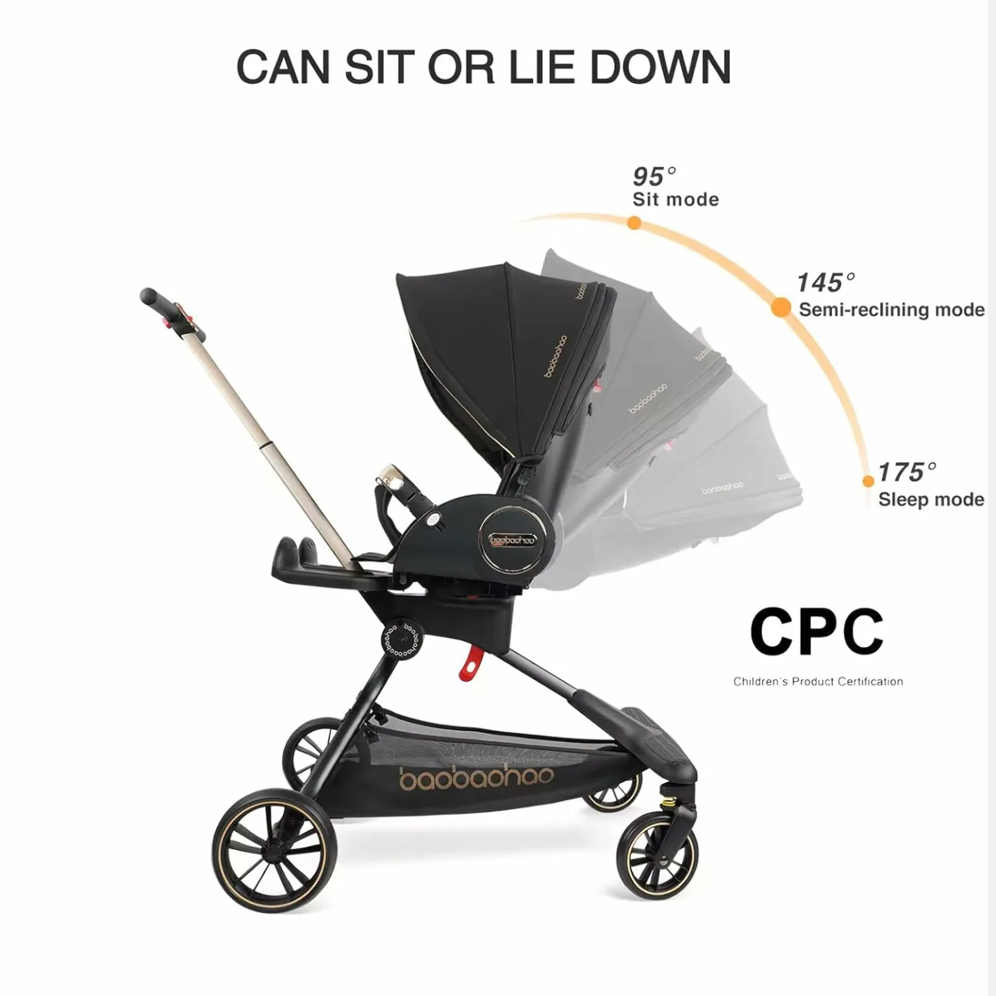 Reversible Baby Stroller with UV Protection and Safety