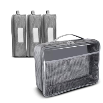 IAMRU Toy Storage Bag - Versatile Toy Organization for Travel (Large 4 pc Grey Bags)