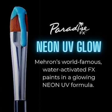 Mehron Paradise FX Neon UV Glow Colors | Pro Water Activated Black Light Reactive Paint for Raves, Costumes, Halloween, & Cosplay | Pro Size 1.4 oz (40 g) (Celestial – Neon Blue/Light Blue)