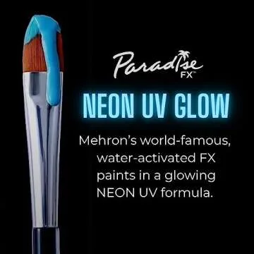 Mehron Paradise FX Neon UV Glow Colors | Pro Water Activated Black Light Reactive Paint for Raves, Costumes, Halloween, & Cosplay | Pro Size 1.4 oz (40 g) (Celestial – Neon Blue/Light Blue)