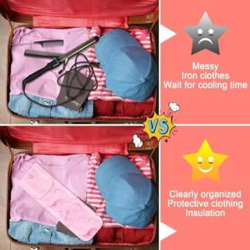 Shappy 2 Pieces Flat Iron Travel Case Heat Resistant Curling Iron Holder Cover Travel Sleeve Neoprene Straightener Holder and Silicone Hot Tools Flat Bag(Pink Marble Style)