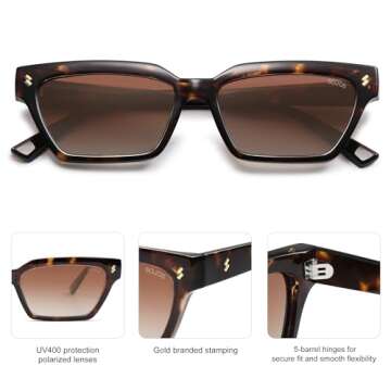 SOJOS Stylish Polarized Sunglasses for Trendy Protection