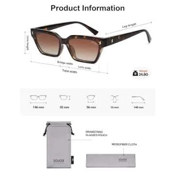 SOJOS Stylish Polarized Sunglasses for Trendy Protection