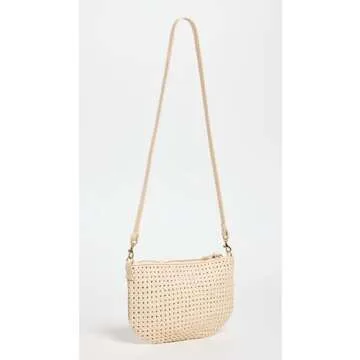 Clare V. Women's Petit Moyen Messenger, Cream Rattan, Off White, Tan, One Size