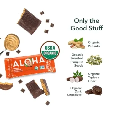 ALOHA Vegan Protein Bars Peanut Butter Cup - 12 Count