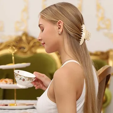 ATAZAR Hair Clips for Women Girls 3 Pack Hair Claw Clips for Thick Hair, 3.8 Inchs Nonslip Big Large Clips for Long Hair, Leopard Print Strong Hold Banana Clips Hair Accessoriess