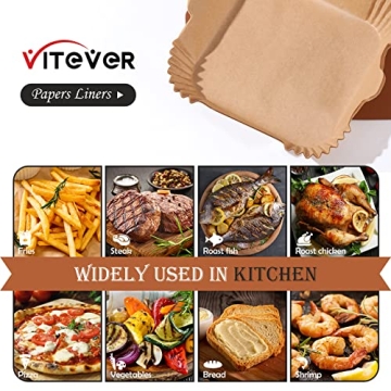 120 PCS Air Fryer Disposable Paper Liner Square, 8-inch (Fit 5-8 QT) Non-stick Parchment Paper for Air Frying, Baking, Roasting Microwave, Unbleached Oil-proof Parchment Paper