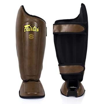 Fairtex SP8 Muay Thai Shin Guards | Durable Syntek Leather & Lightweight Comfort