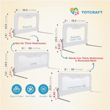 Toddler Bed Safety Rail Guard – Easy Install, Lifetime Warranty