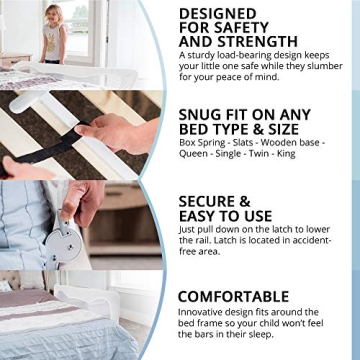 Toddler Bed Safety Rail Guard – Easy Install, Lifetime Warranty