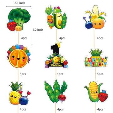 36Pcs Hey One Bear Cupcake Toppers for Birthday Celebration