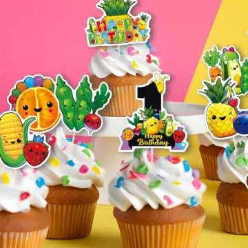 36Pcs Hey One Bear Cupcake Toppers for Birthday Celebration
