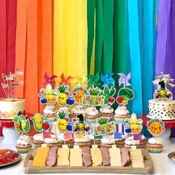 36Pcs Hey One Bear Cupcake Toppers for Birthday Celebration