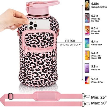 Fimibuke 64 OZ Leakproof Water Bottle with Sleeve