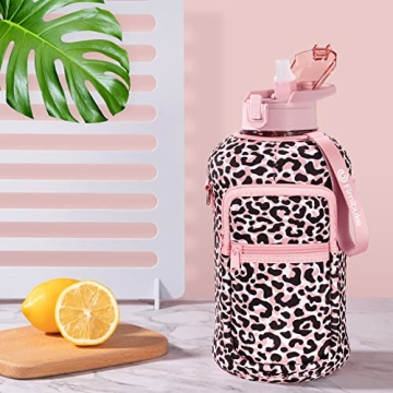 Fimibuke 64 OZ Leakproof Water Bottle with Sleeve