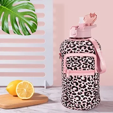 Fimibuke 64 OZ Leakproof Water Bottle with Sleeve