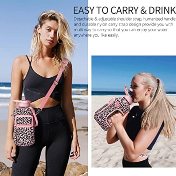 Fimibuke 64 OZ Leakproof Water Bottle with Sleeve