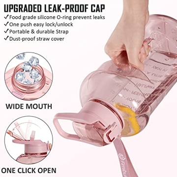 Fimibuke 64 OZ Leakproof Water Bottle with Sleeve
