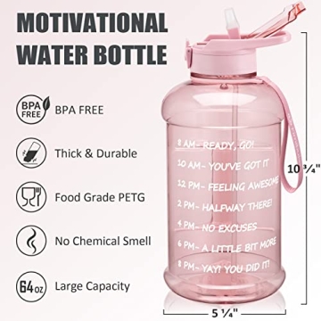 Fimibuke 64 OZ Leakproof Water Bottle with Sleeve