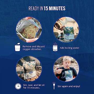 Backpacker's Pantry Granola with Blueberries Almonds & Milk - Freeze Dried Backpacking & Camping Food - Emergency Food - 16 Grams of Protein, Vegetarian - 6 Count