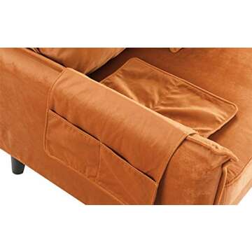 Divano Roma Furniture Classic Sectional, Rust