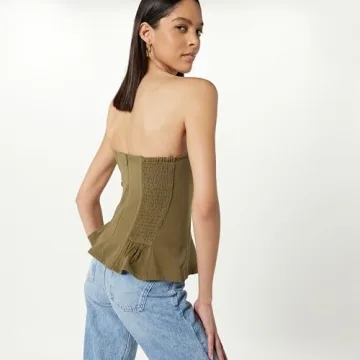 Buy Drop Women's Alejandra Corset Top in Capers Olive