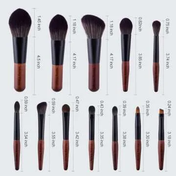 Makeup Brushes Set, 12 Pcs Mini Travel Makeup Brush Set with Case, Travel Brush Set for Loose powder, Contour, Blush, Concealer, Eye Shadow, Eye Corner, Brow Brushes Tool Kit
